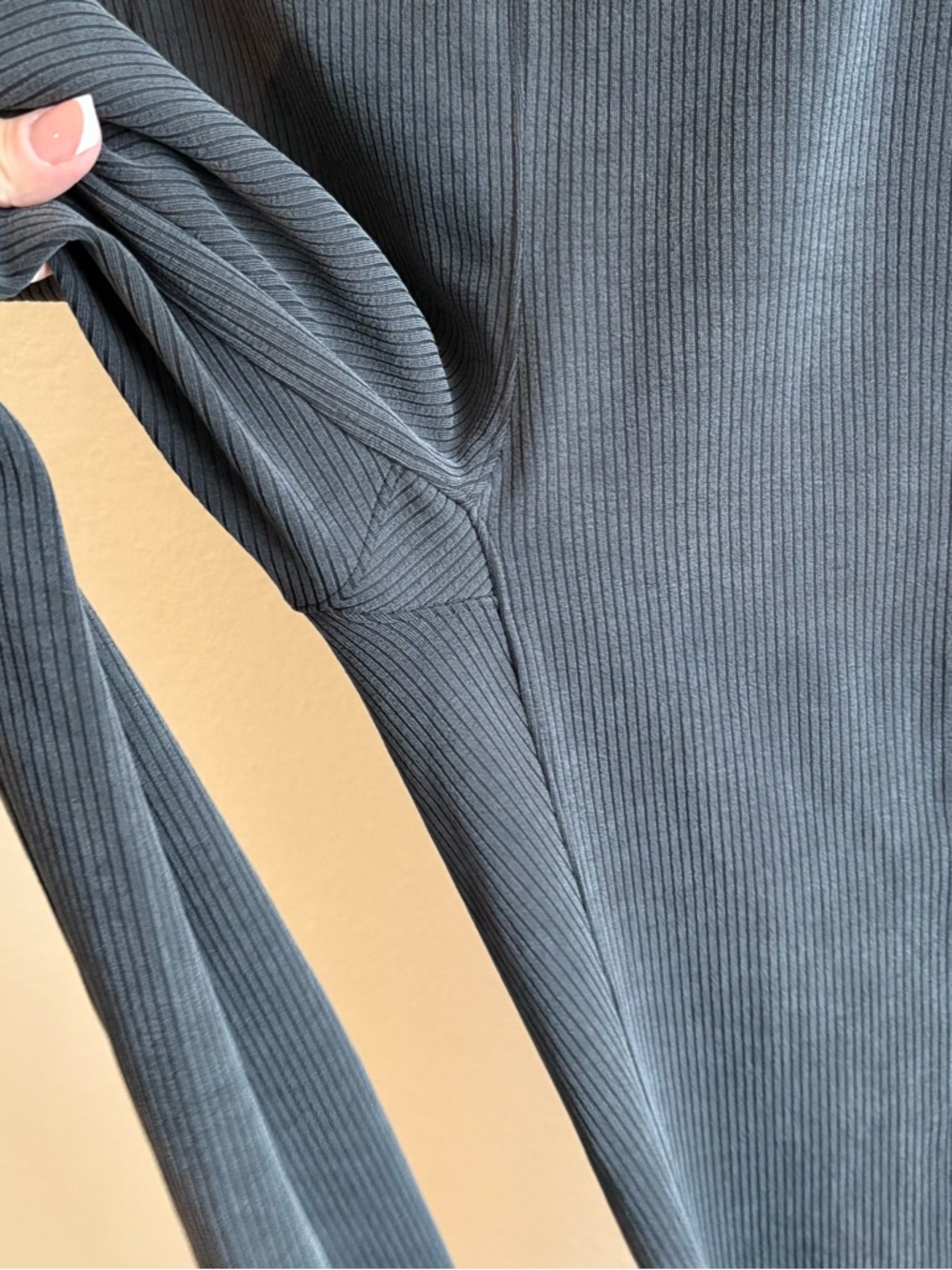 Lululemon Black Charcoal Ribbed Softstreme Flared Pant - Picture 4 of 10